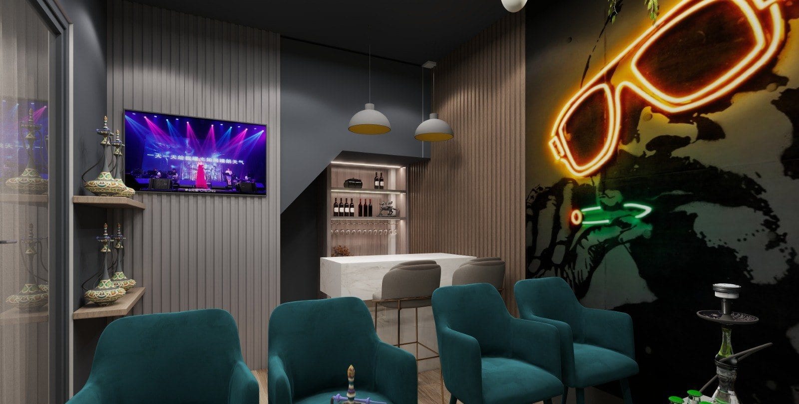 Café & Lounge at Karkardooma — bar counter and seating