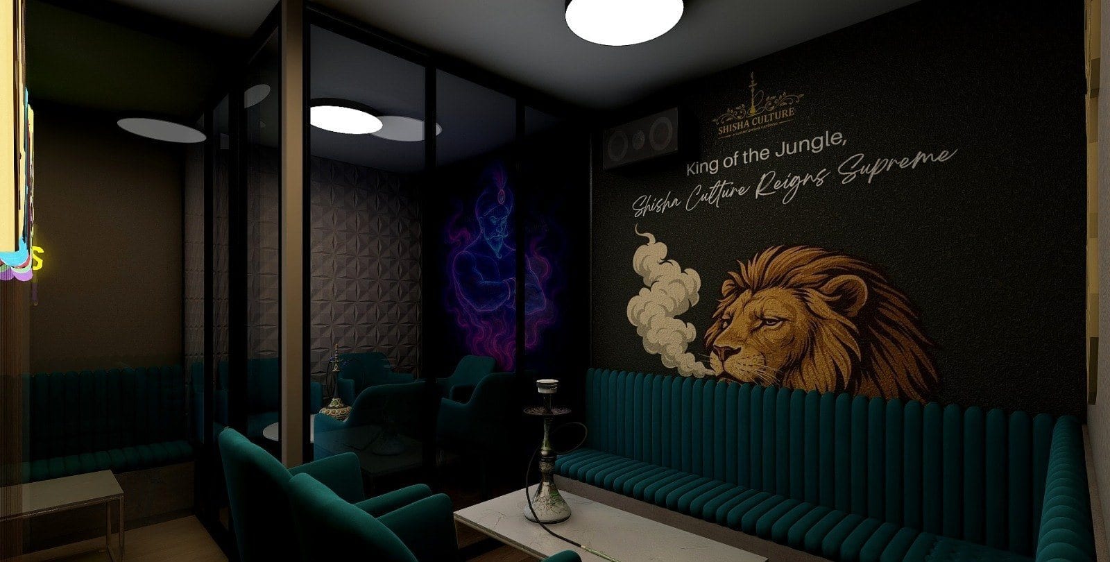 Café & Lounge at Karkardooma — booth seating design view