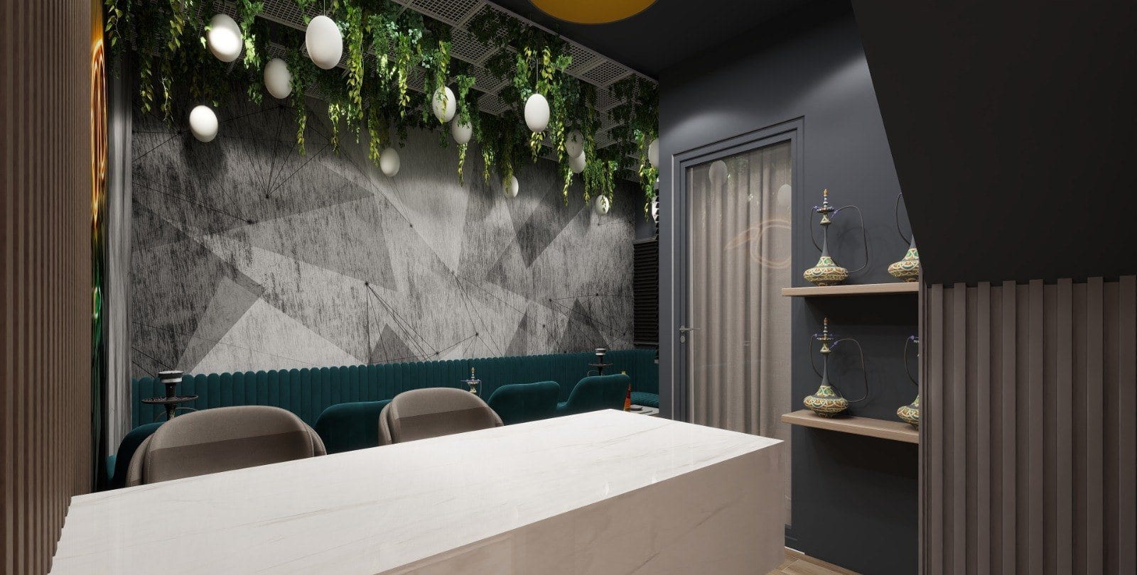 Café & Lounge at Karkardooma — private booth with table