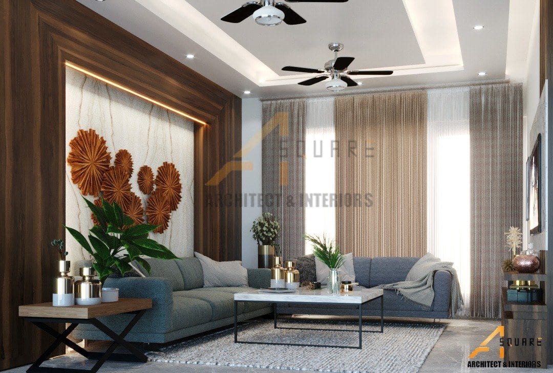 Residence at Exotica Dreamville, Noida Extension — living room design view