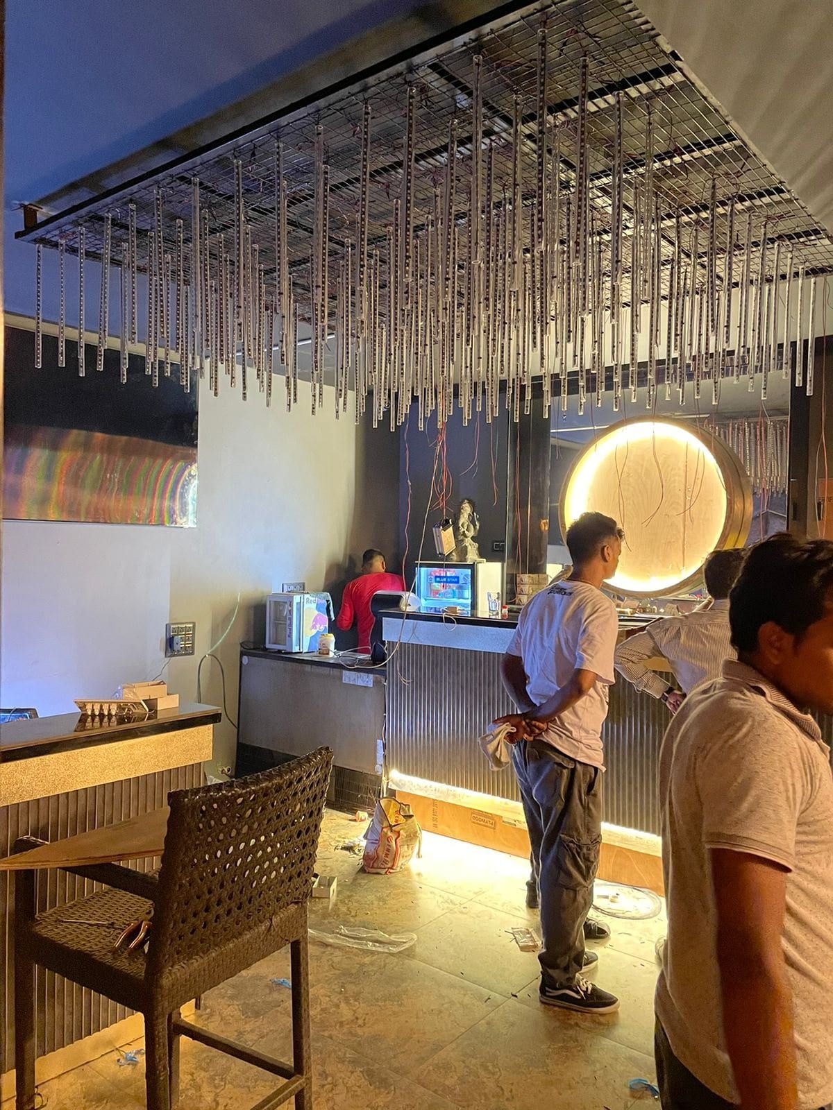 Café at Hudson Lane — counter and hanging ceiling installation