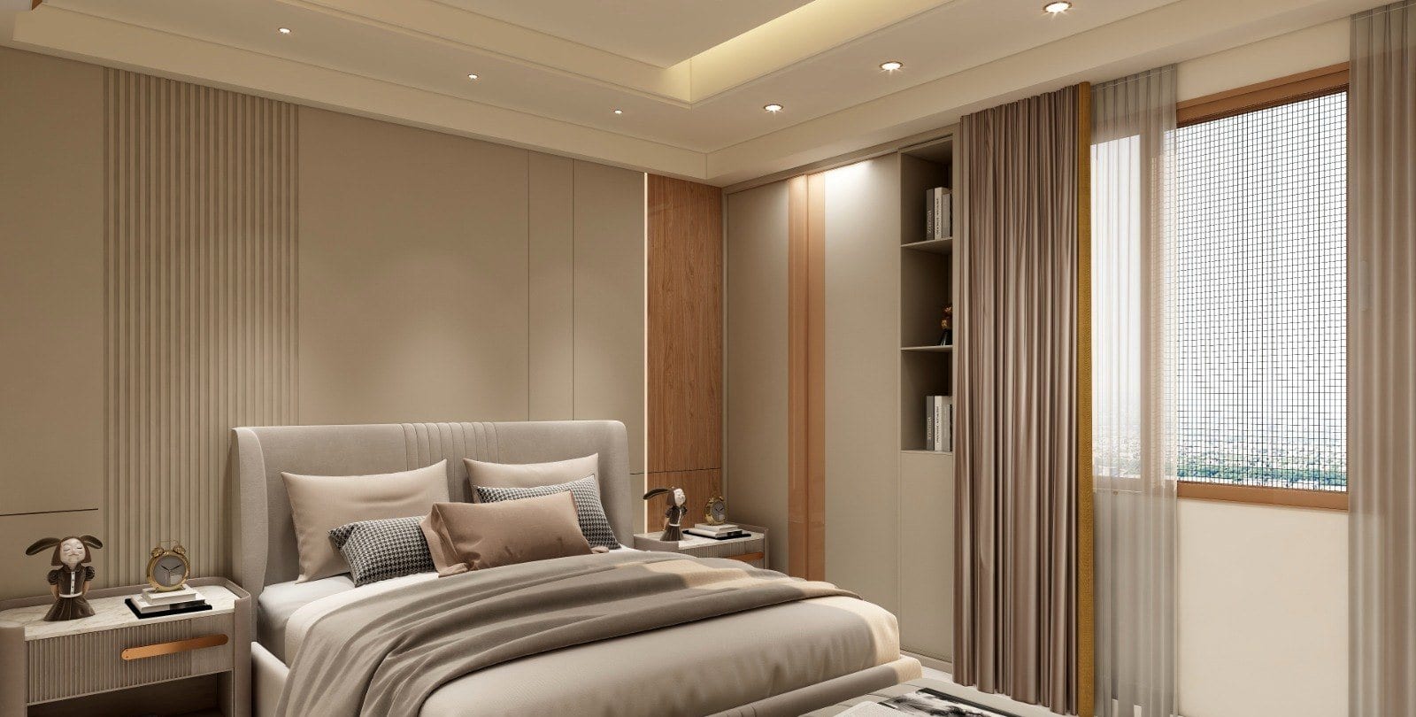 Residence at Raj Garden City, Raj Nagar Extension — bedroom with corner window