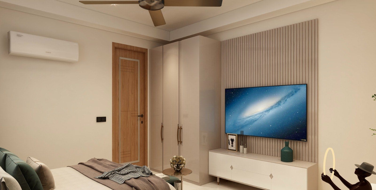 Residence at Raj Garden City, Raj Nagar Extension — bedroom with wardrobe run