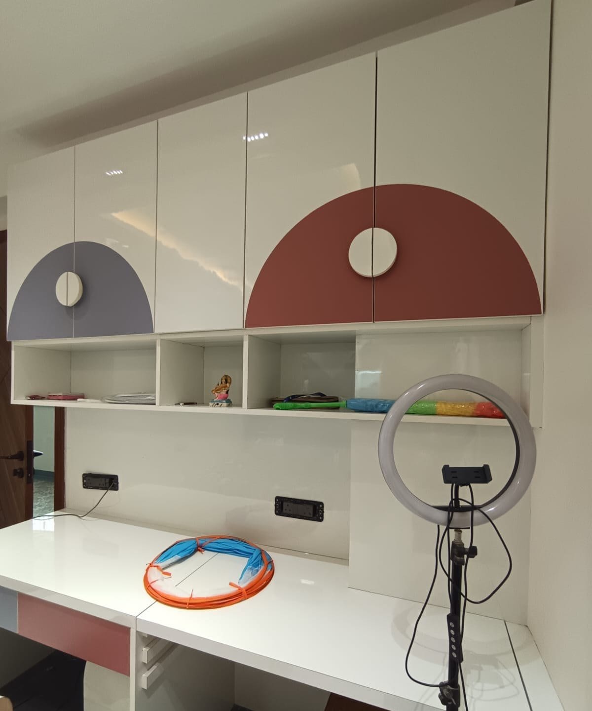 Residence at Raj Garden City, Raj Nagar Extension — study counter and storage