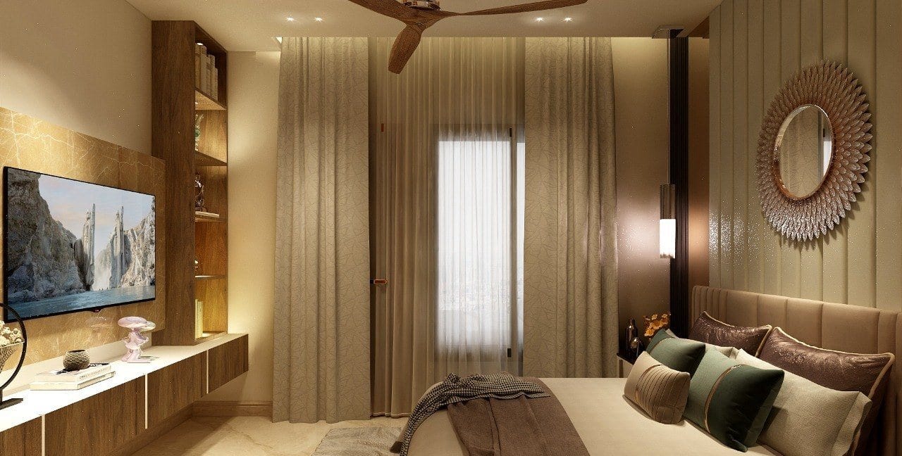 Residence at Bhajanpura — bedroom looking towards the window