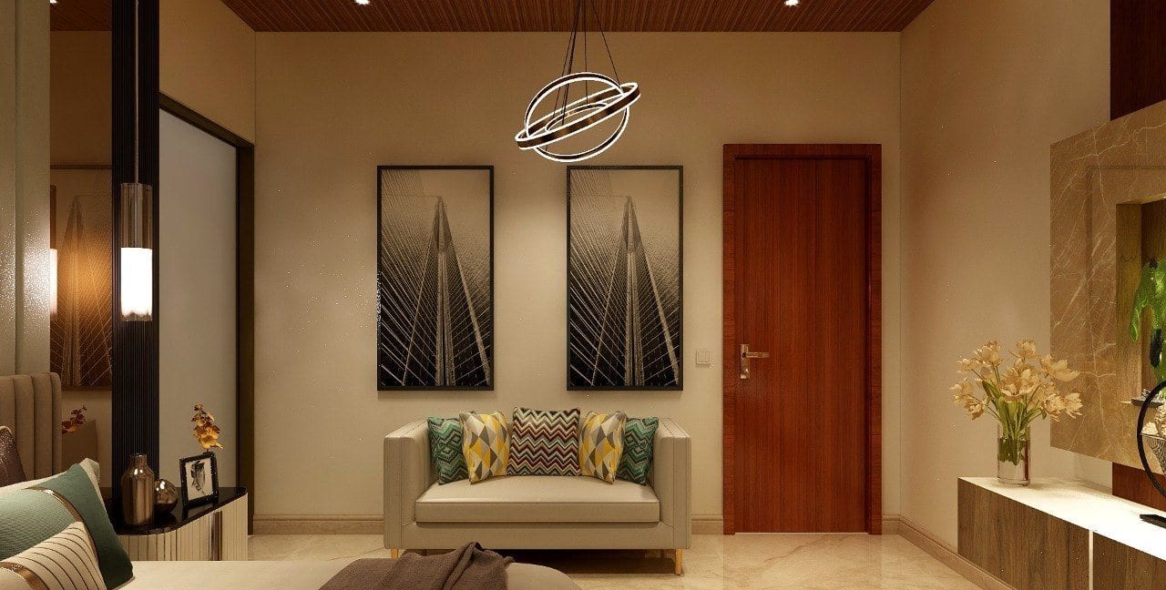 Residence at Bhajanpura — entrance lobby and console