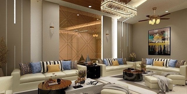 Residence at Bhajanpura — living and dining seen together