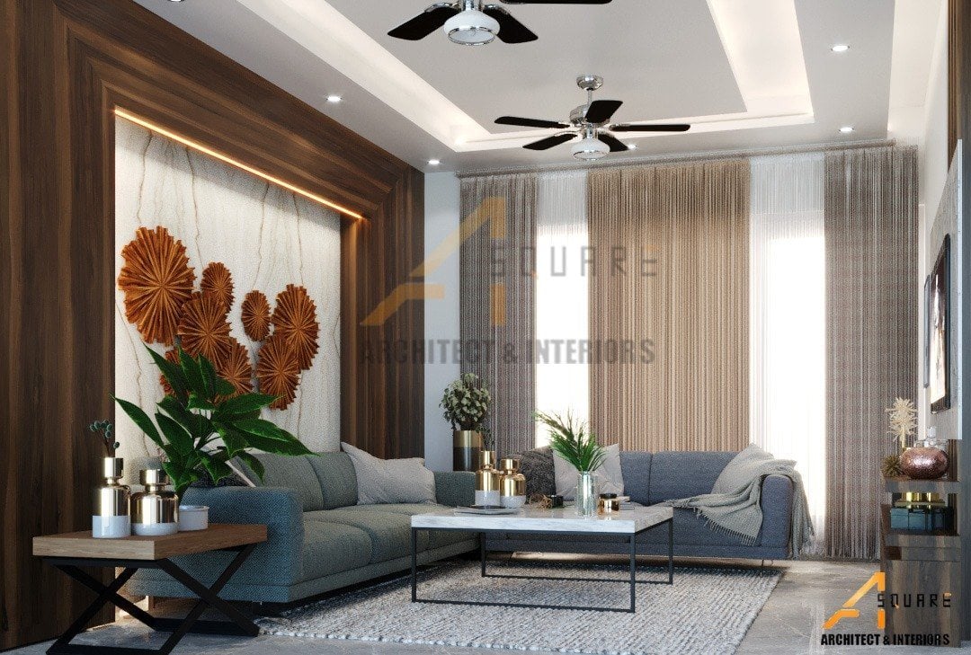 Residence at Exotica Dreamville, Noida Extension — living room design view