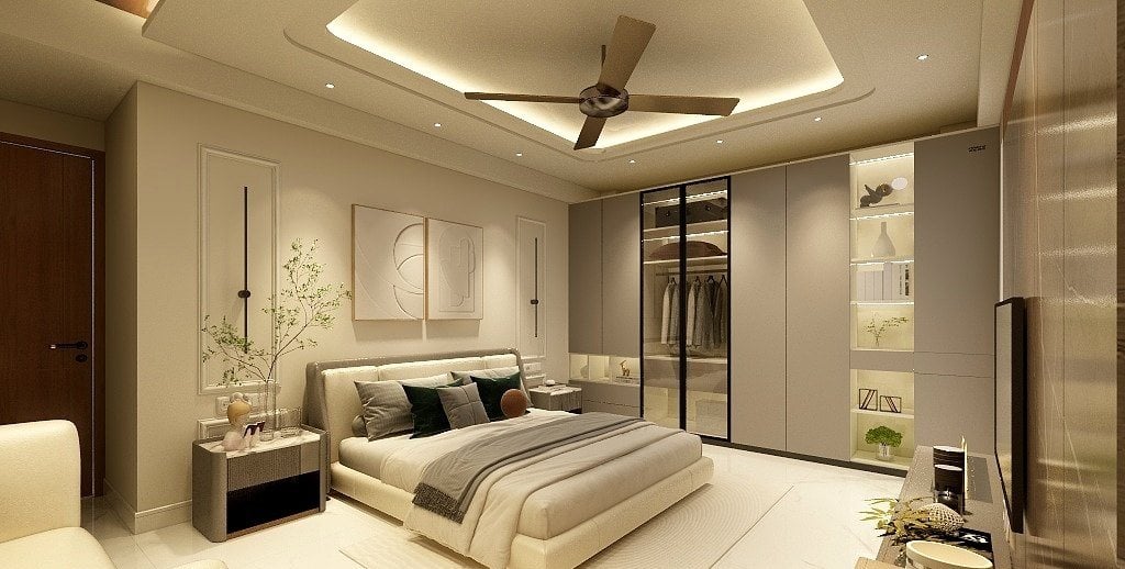 Residence at Raj Garden City, Raj Nagar Extension — master bedroom design view